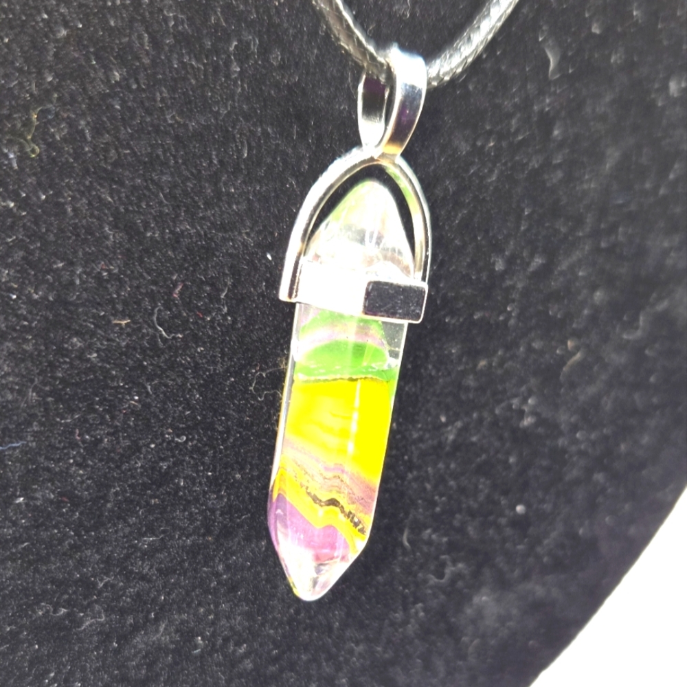 Necklace, Multicolor Crystal Pendant  NWOT